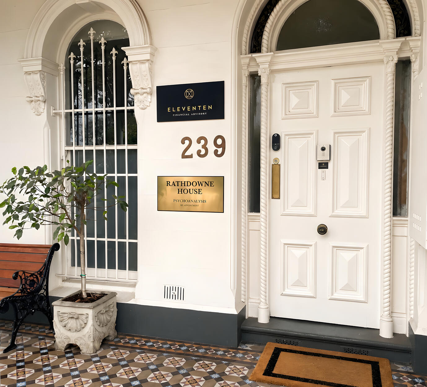 Front door with security code access